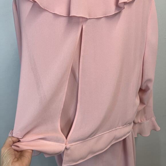 Jessica Howard 2pc Jacket Dress Plus sz 24W Pink Crepe Wedding Evening Cocktail - Picture 9 of 12